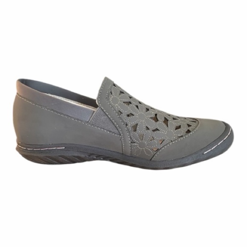 Wildflowers Gray Cutout Loafers By JBU NIB Size 8 M